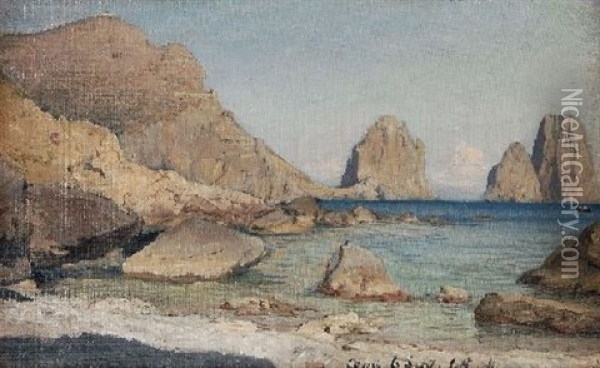 Capri Oil Painting - Albert Hertel