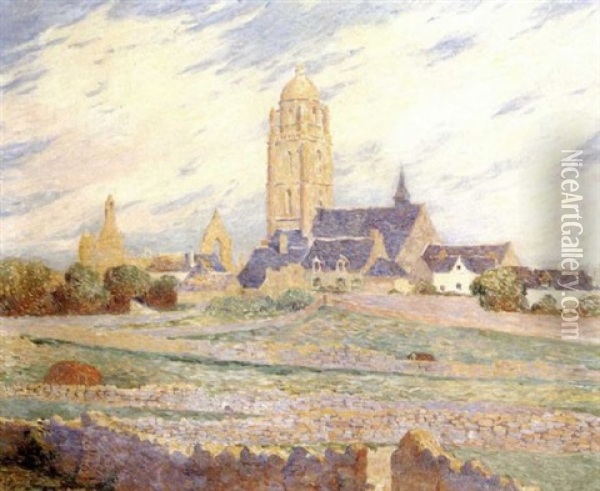 La Chapelle Des Muriers Et L'eglise Du Bourg De Bats Oil Painting - Ferdinand du Puigaudeau