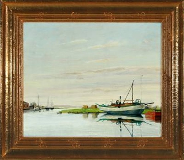 View From The Surroudings Of Ribe Oil Painting - Johan Rohde