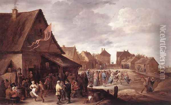 Village Feast Oil Painting - David The Younger Teniers