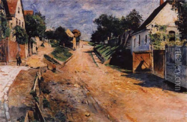Dorfstrasse Bei Weimar Oil Painting - Theodor Joseph Hagen
