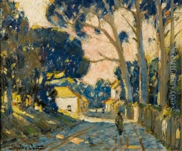 A Road Near Claremont, Cape Oil Painting - Sydney Carter