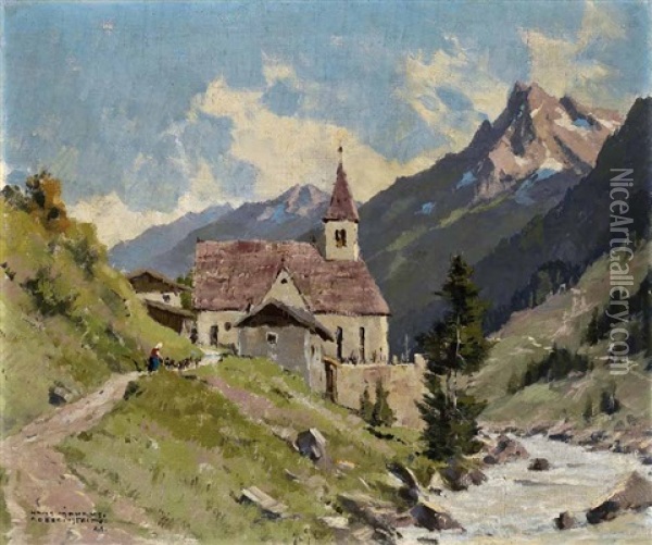 St. Leonhard Im Pitztal Oil Painting - Hans Maurus
