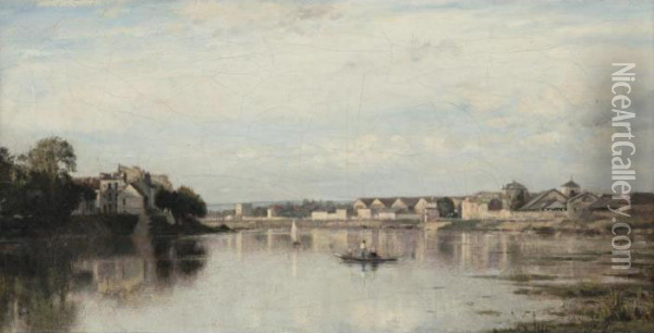 La Seine A L'ile Saint-denis Oil Painting - Stanislas Lepine