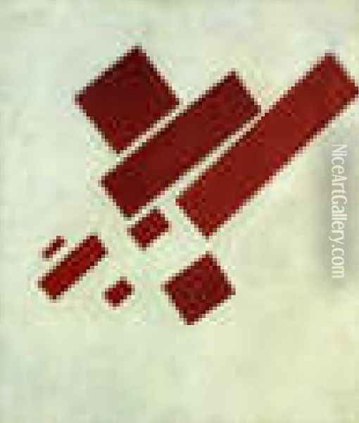 Suprematism With Eight Red Rectangles Oil Painting - Kazimir Severinovich Malevich