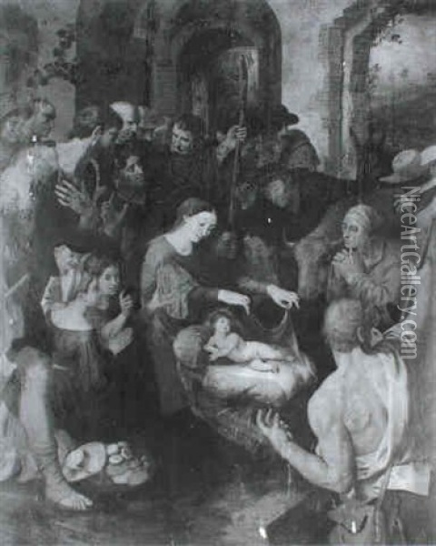 The Adoration Of The Shepherds Oil Painting - Ambrosius Francken the Elder