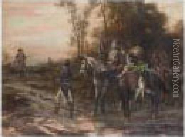 The Foraging Party Oil Painting - Robert Alexander Hillingford