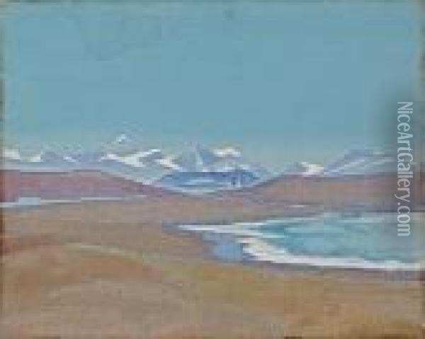 Himalayas, From Ting-kye Dzong Oil Painting - Nicolaj Konstantinov Roerich