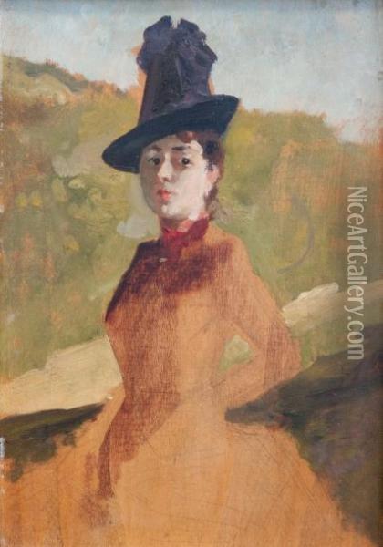 Femme Au Chapeau Oil Painting - Jules Cheret