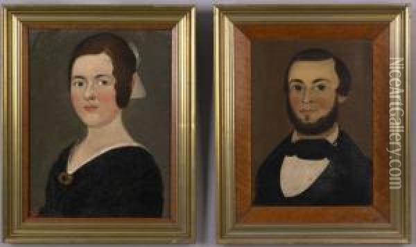 Portraits Of A Man And Woman Oil Painting - William Matthew Prior