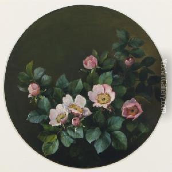 Pink Roses Oil Painting - Emmy Marie Caroline Thornam