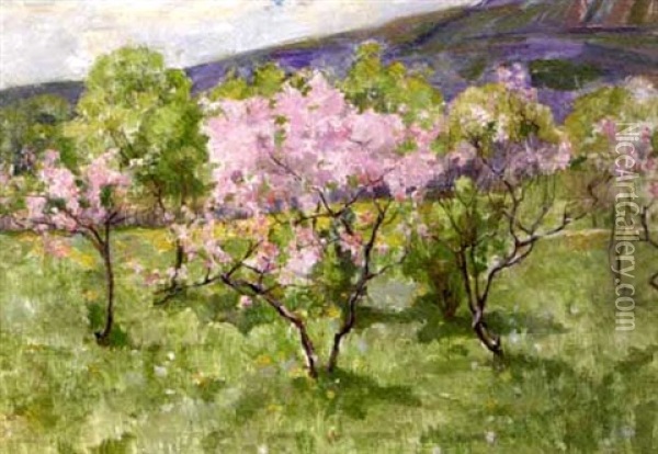 Spring Blossoms Oil Painting - Valeria Telkessy