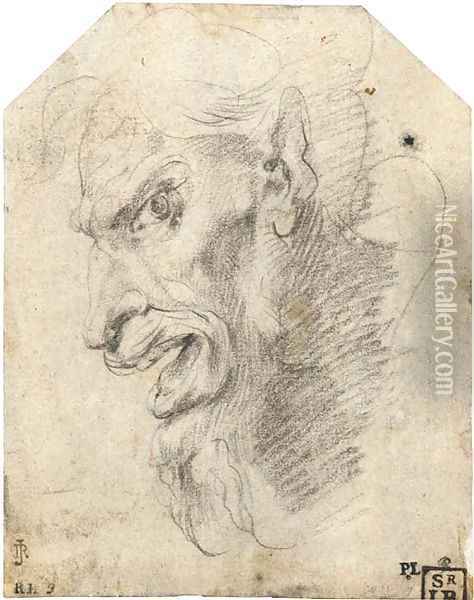 The head of a satyr turned to the left Oil Painting - Giuseppe Cesari