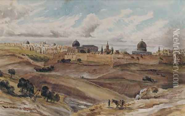 Jerusalem from the Mount of Olives Oil Painting - Charles Gilbert Heathcote