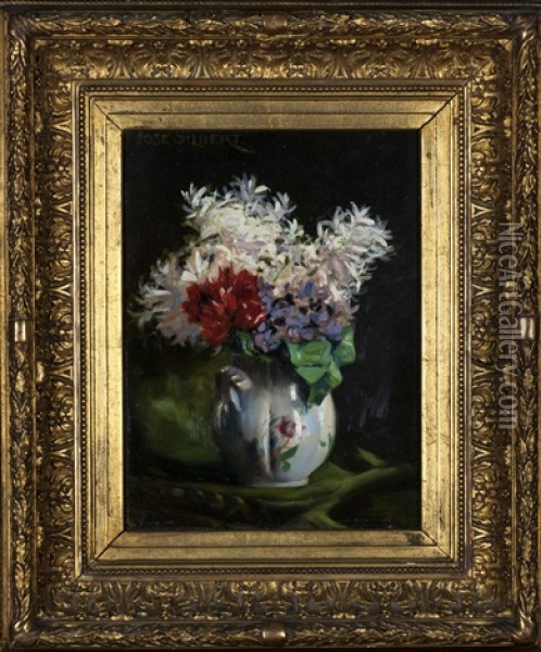 Vase De Fleurs Oil Painting - Jose Gilbert