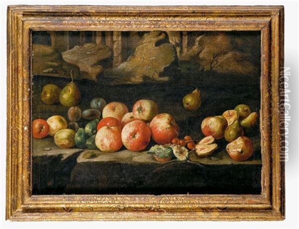 Bodegon Con Manzanas, Peras E Higos Oil Painting - Giuseppe Recco