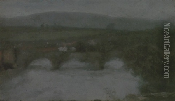 Ludlow Bridge In Winter Oil Painting - Paul Fordyce Maitland