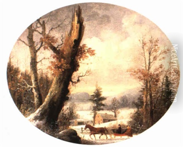 Winter Oil Painting - George Henry Durrie