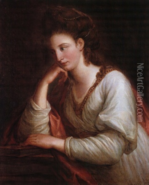 Portrait Der Madame Latouche Oil Painting - Angelika Kauffmann