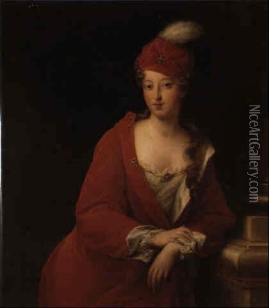 Retrato De Francisca Maria De Orleans, Mademoiselle De Blois Oil Painting - Jean-Pierre Franque