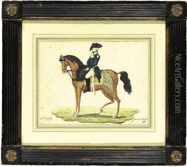 George Washington On Horseback Oil Painting - Felix Degherty