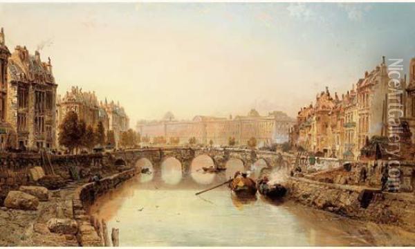 Paris, Vue De La Seine Oil Painting - James Webb