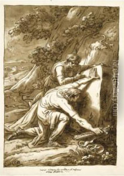 Theseus Finding The Sword Of His Father Aegeus Oil Painting - Felice Gianni