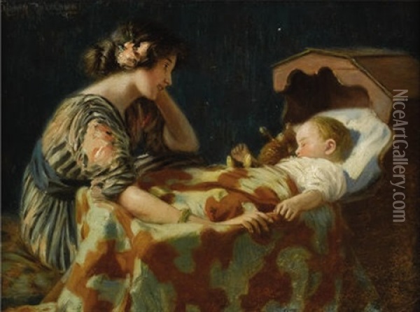 The Light Of The Home Oil Painting - Harry Herman Roseland