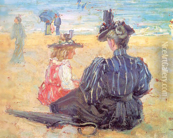 Beach Scene Oil Painting - Ferenc Martyn