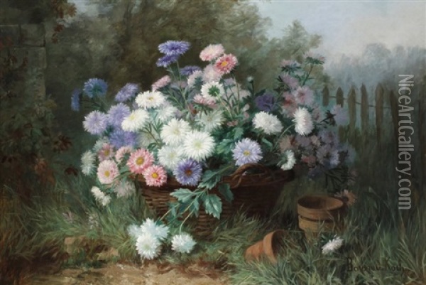 Corbeille De Fleurs Oil Painting - Marthe Elizabeth Barbaud-Kock