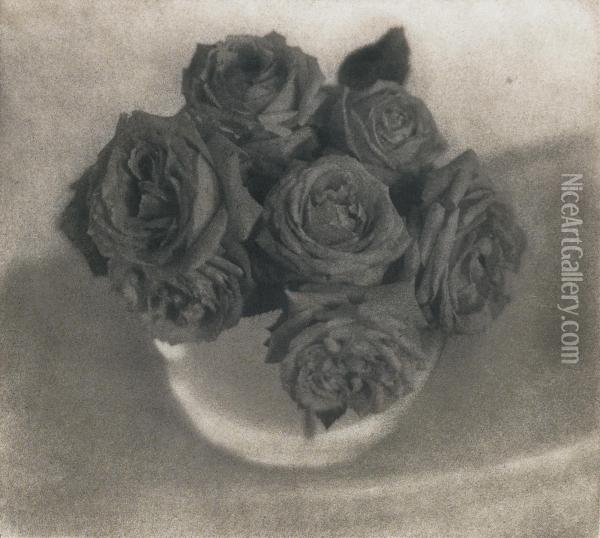 Nature-morte Aux Roses Oil Painting - Heinrich Kuhn