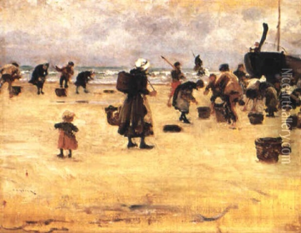 L,gvatten Oil Painting - August Vilhelm Nikolaus Hagborg