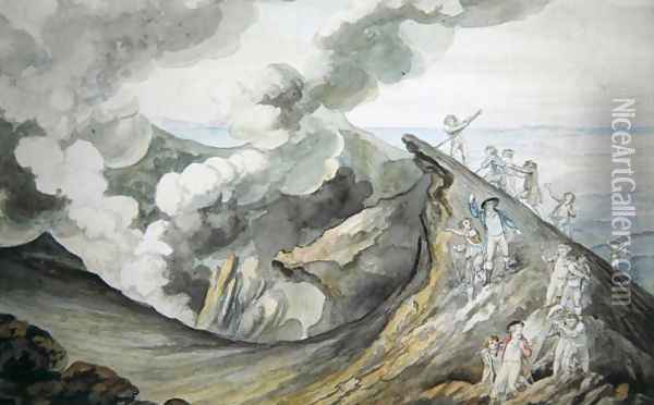 The Ascent of Vesuvius, 1785-91 Oil Painting - Henry Tresham