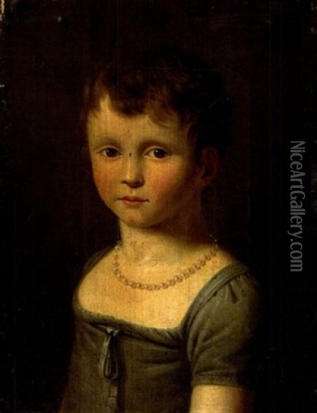 Portrait D'une Petite Fille En Buste Oil Painting - Jeanne Elisabeth Chaudet