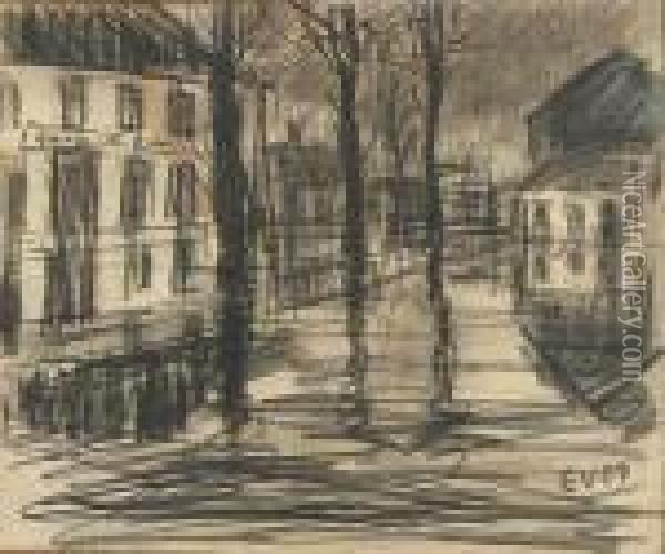 Anvers Sous La Pluie Oil Painting - Eugeen Van Mieghem