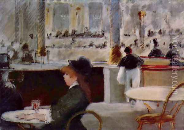 Interior of a Cafe Oil Painting - Edouard Manet