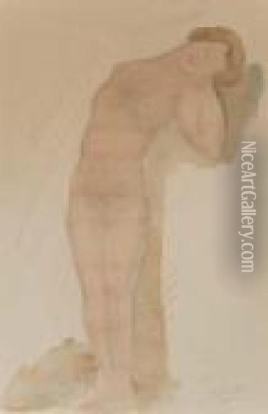 Etude De Femme Nue Oil Painting - Auguste Rodin