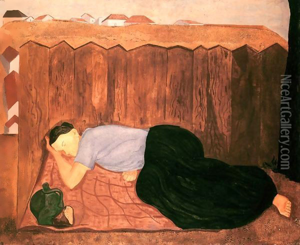 Midday Rest 1933-34 Oil Painting - Imre Nagy