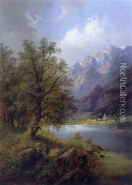 Partie Aus Tirol Oil Painting - Edouard Boehm