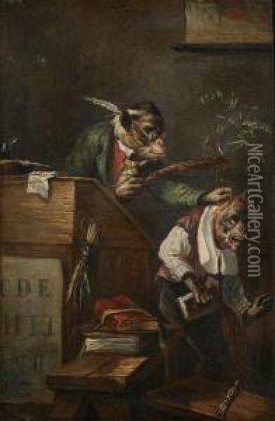 De Stoute Leerling Oil Painting - Emmanuel Noterman