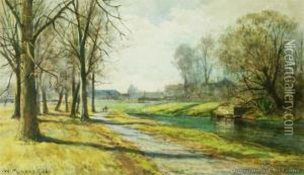 Hagley Park, Christchurch Oil Painting - William Menzies Gibb