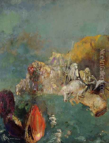 Saint George And The Dragon Oil Painting - Odilon Redon