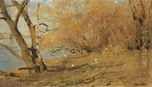 Lakeside Landscape Oil Painting - Isaak Ilyich Levitan