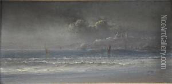 Kuste Mit Segelbooten Oil Painting - Otto Hussell
