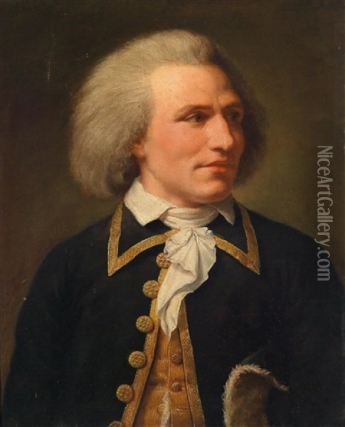 Portrait Of A Naval Officer Oil Painting - Lemuel Francis Abbott