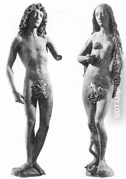 Adam and Eve Oil Painting - Tilman Riemenschneider
