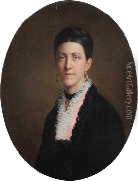 Portrait Of Woman Oil Painting - Louis Casimir Henault