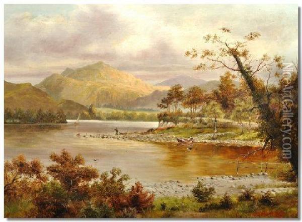Loch Scene Oil Painting - Charles Stuart