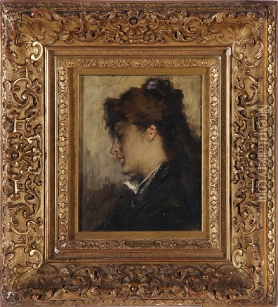 Portrait Of A Beauty Oil Painting - Leopold Stevens