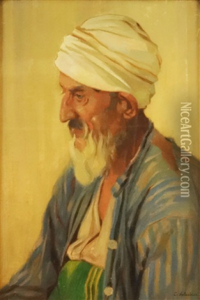 Turkish Turban Oil Painting - Constantin Artachino
